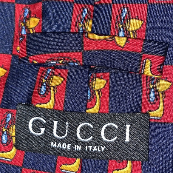 GUCCI Vintage Desk Fan Print Tie - Picture 5 of 5
